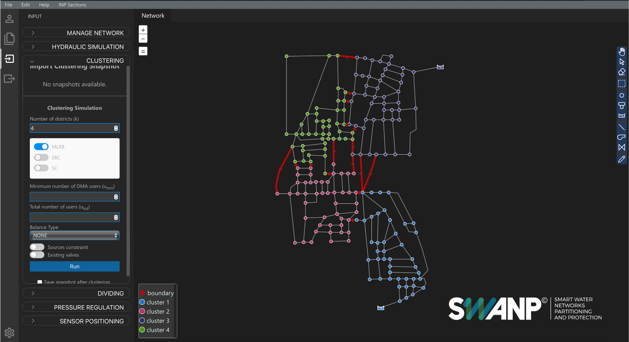 Smart Water Network Partitioning and Protection